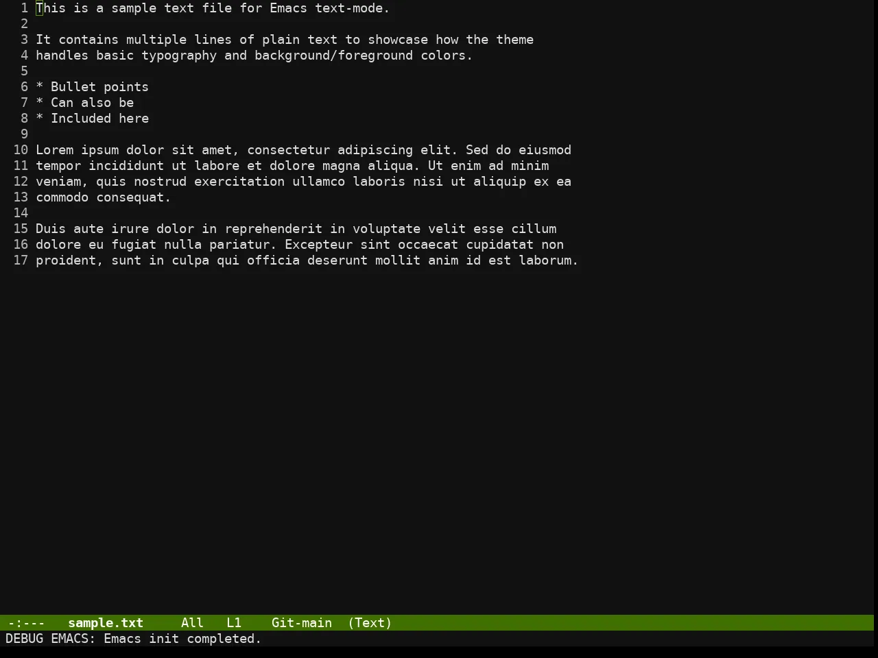Chyla Dark Theme in text-mode