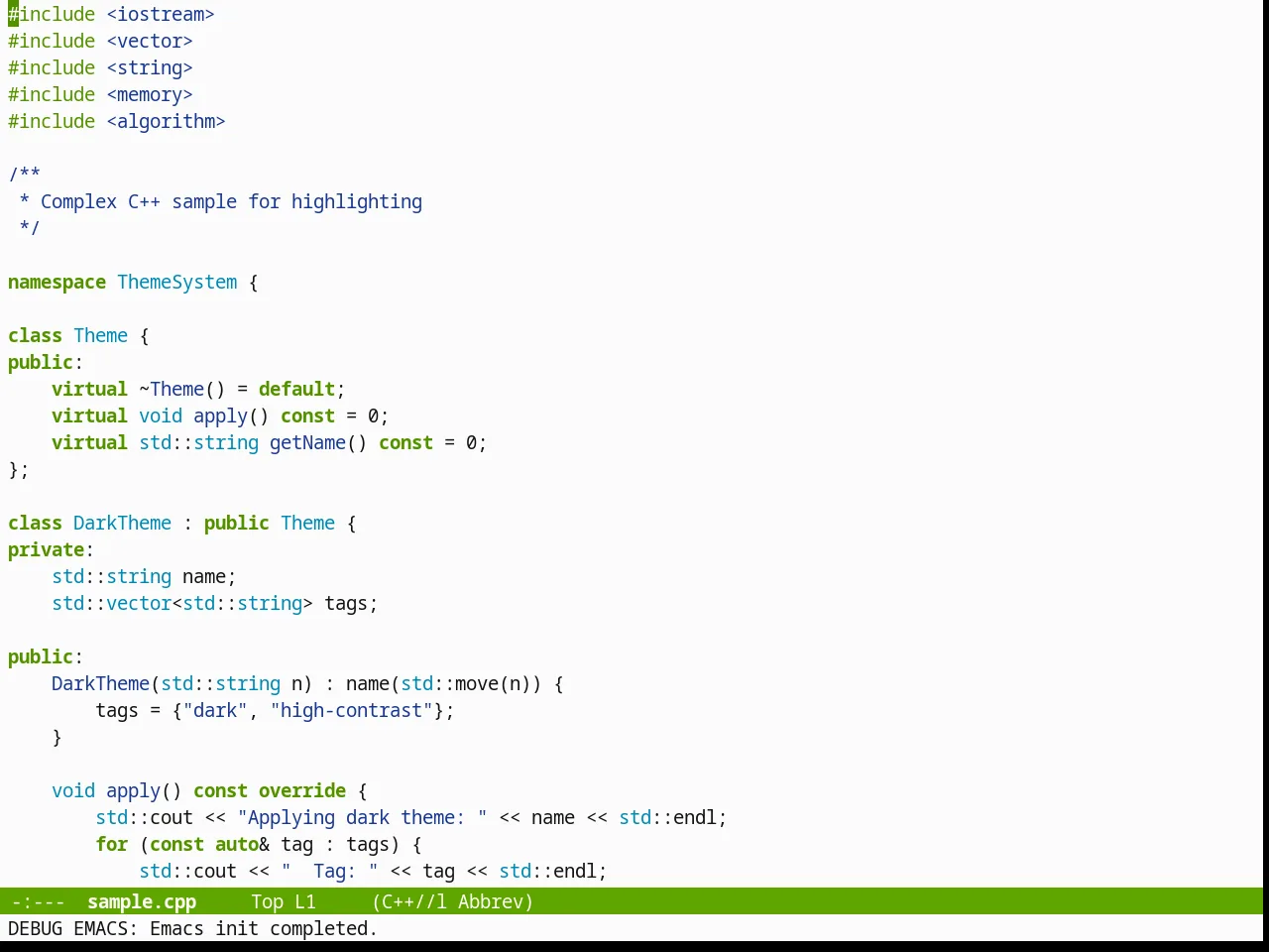Chyla Theme in c++-mode