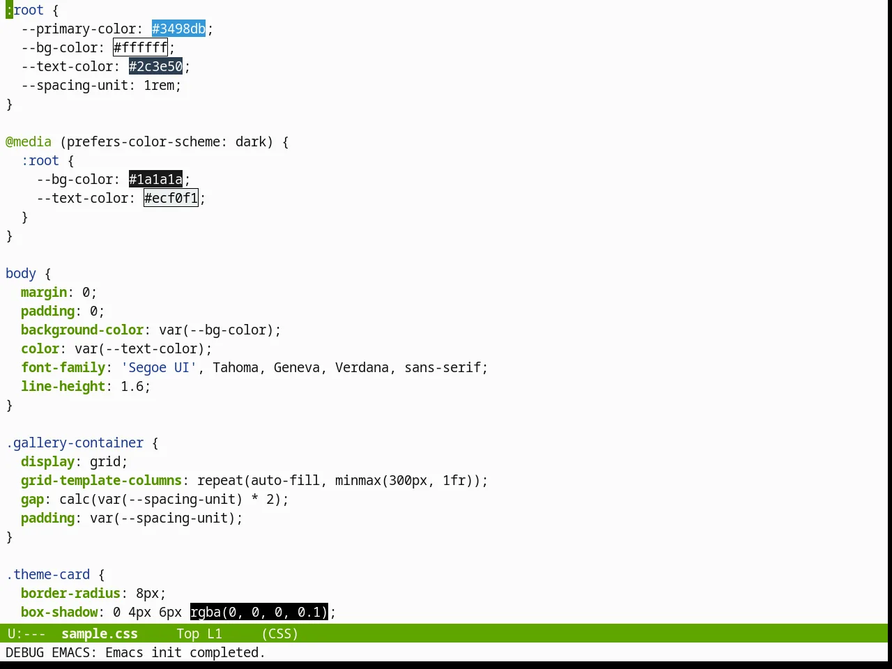 Chyla Theme in css-mode
