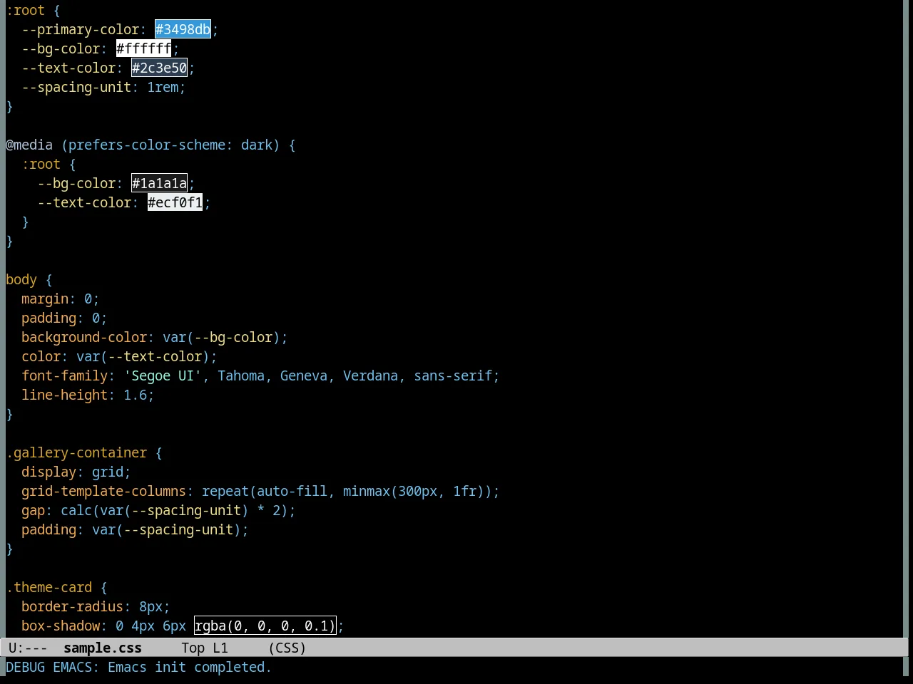 Citrus Ocean Theme in css-mode