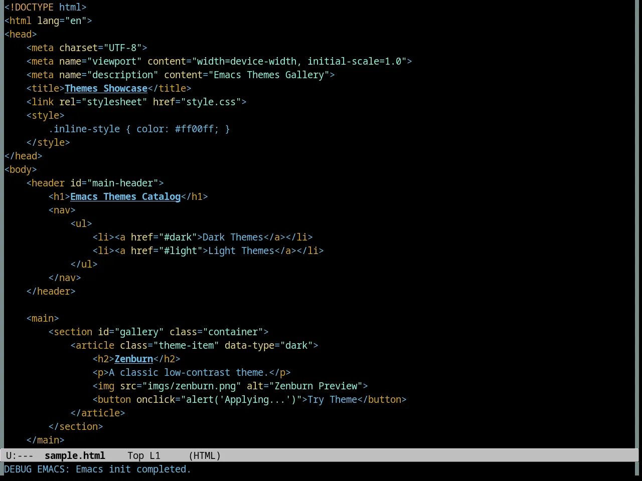 Citrus Ocean Theme in html-mode