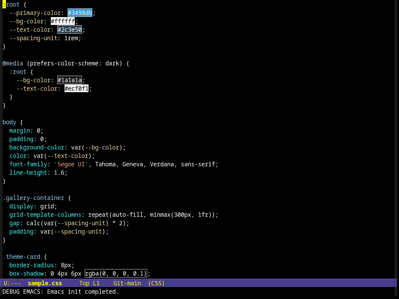 Clarity Theme in css-mode