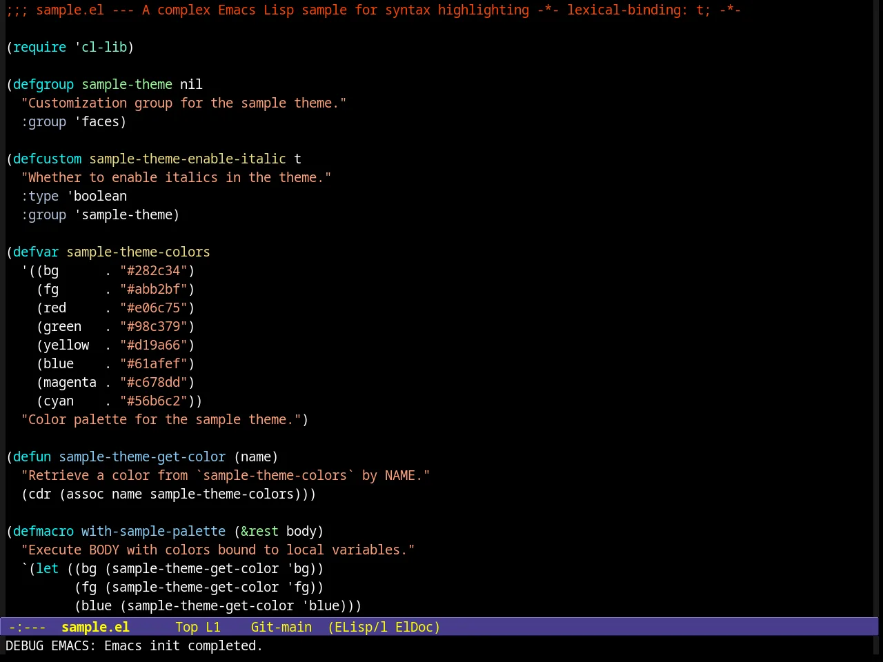 Clarity Theme in emacs-lisp-mode