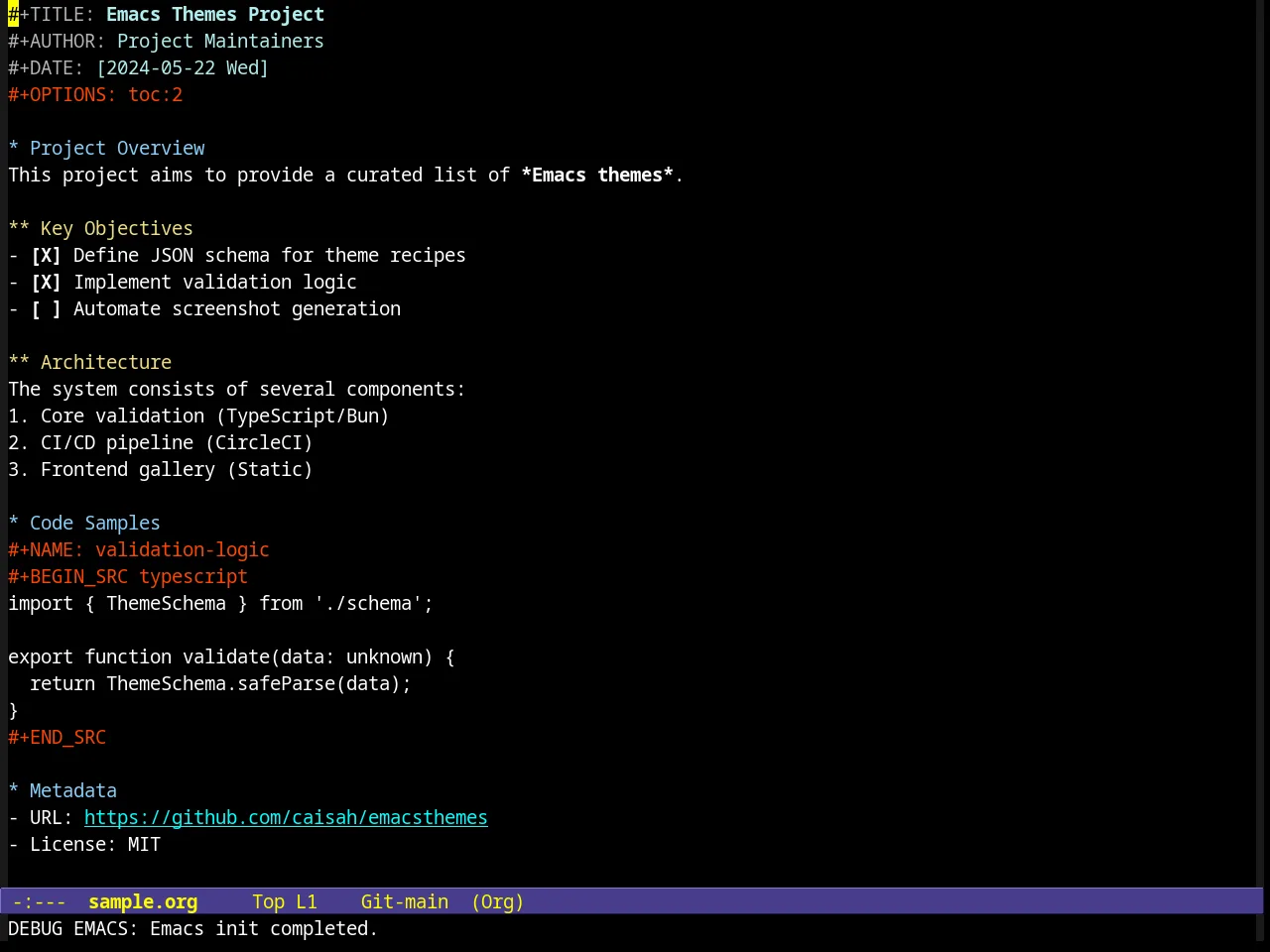 Clarity Theme in org-mode