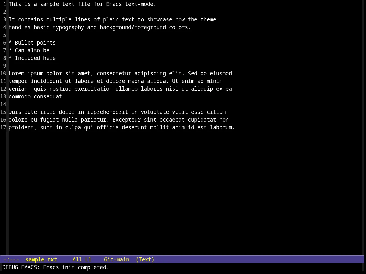 Clarity Theme in text-mode