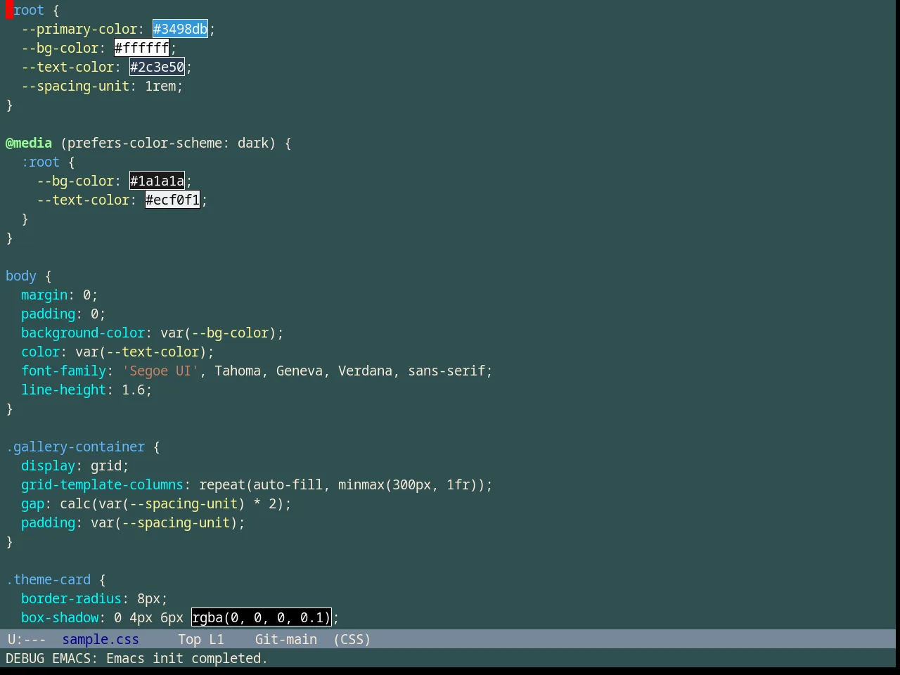 Classic Theme in css-mode