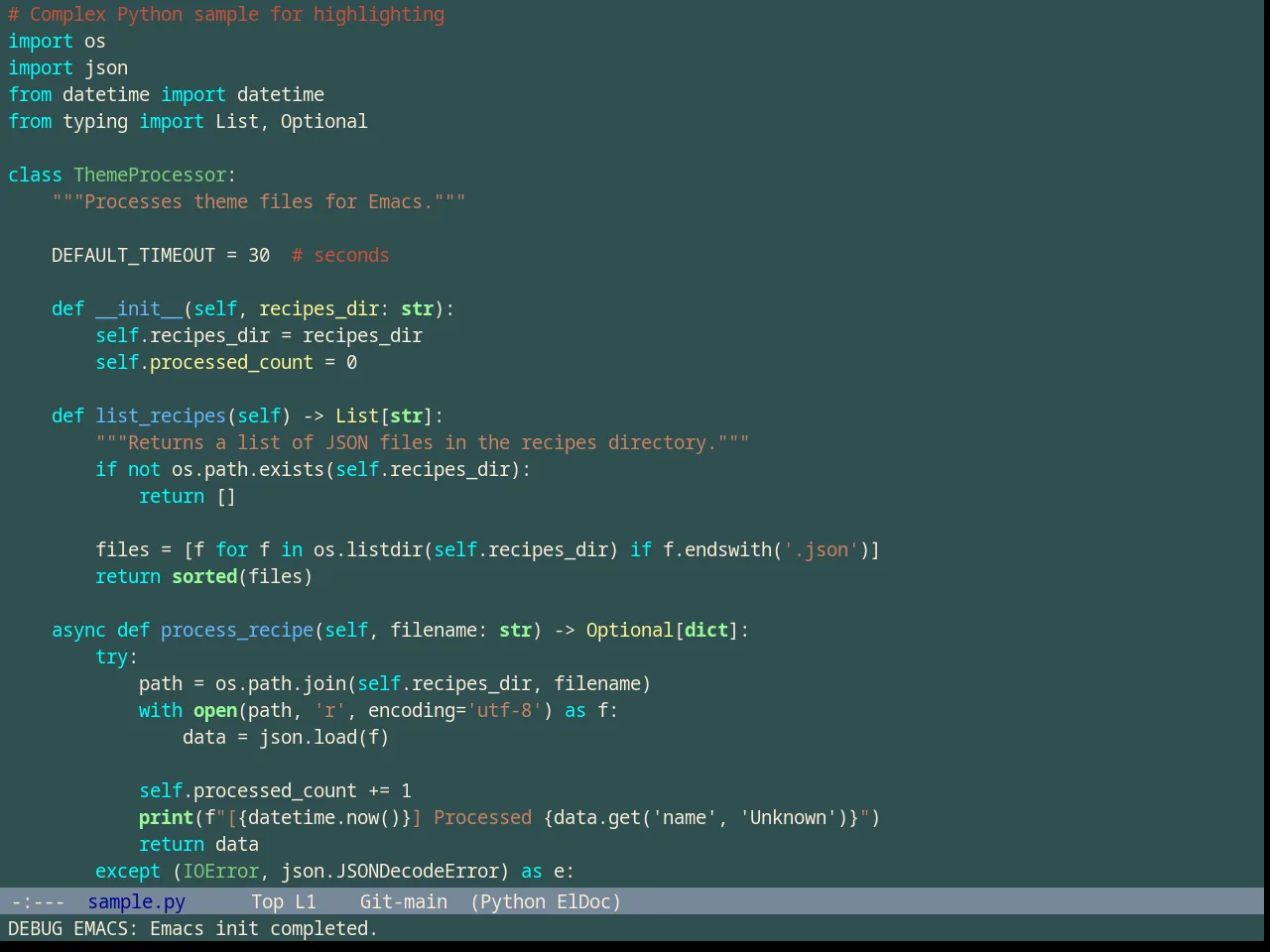 Classic Theme in python-mode