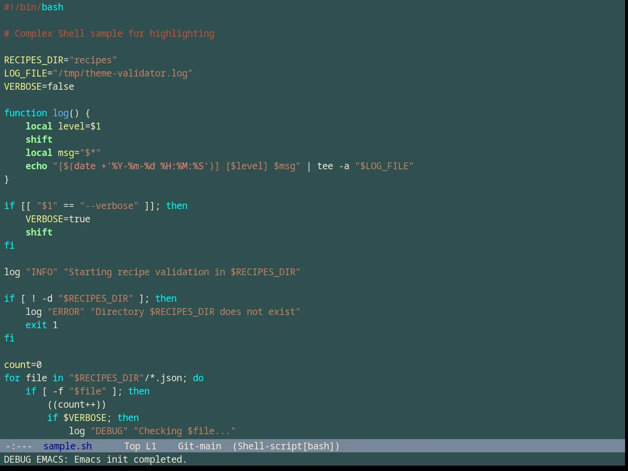Classic Theme in sh-mode