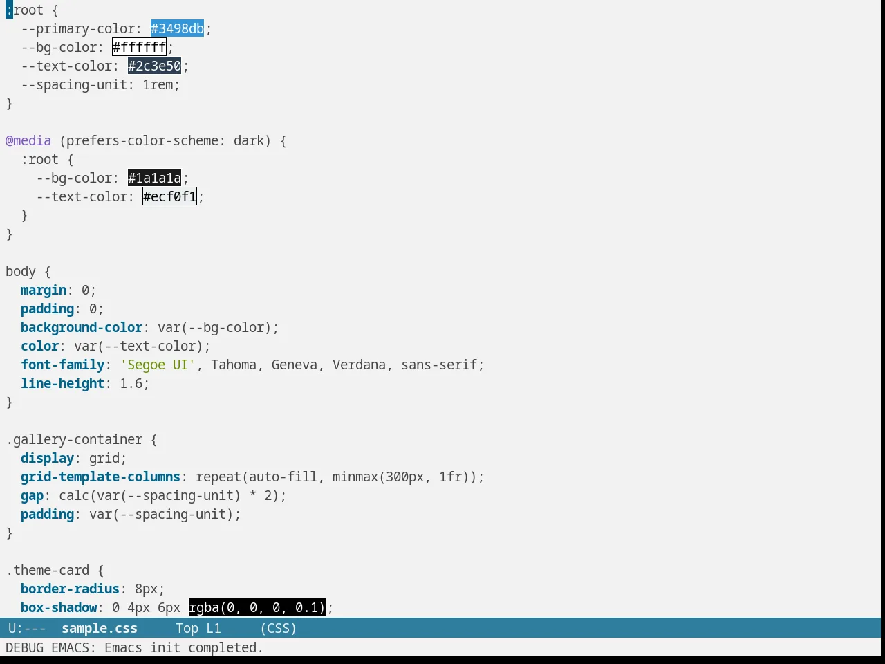 Cloud Theme in css-mode