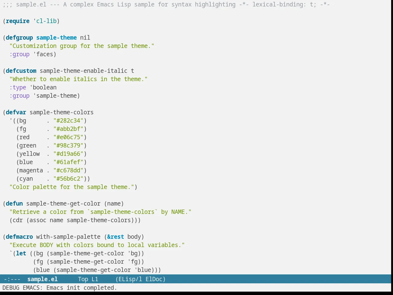 Cloud Theme in emacs-lisp-mode