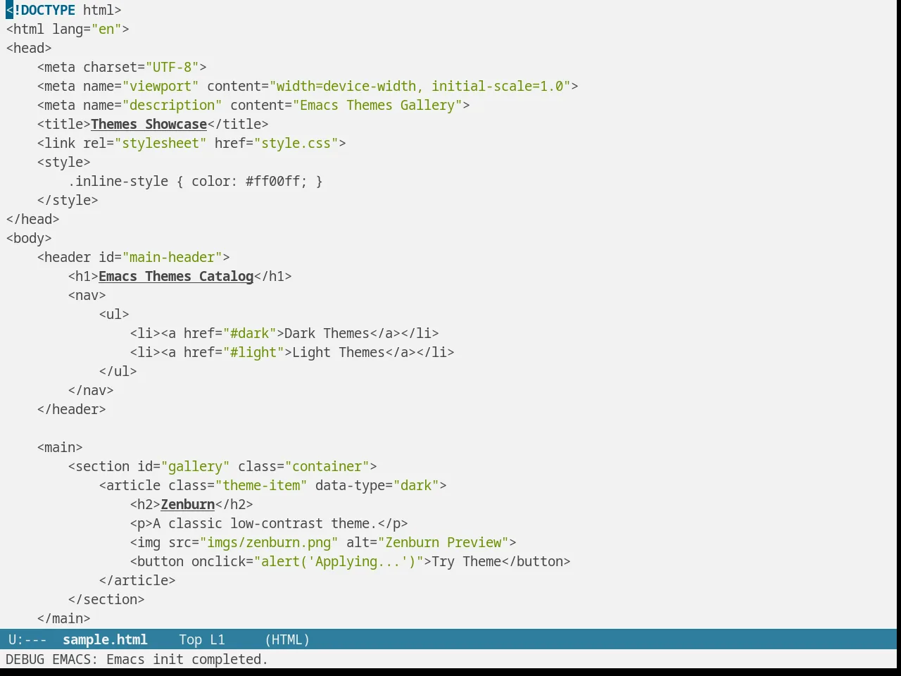 Cloud Theme in html-mode