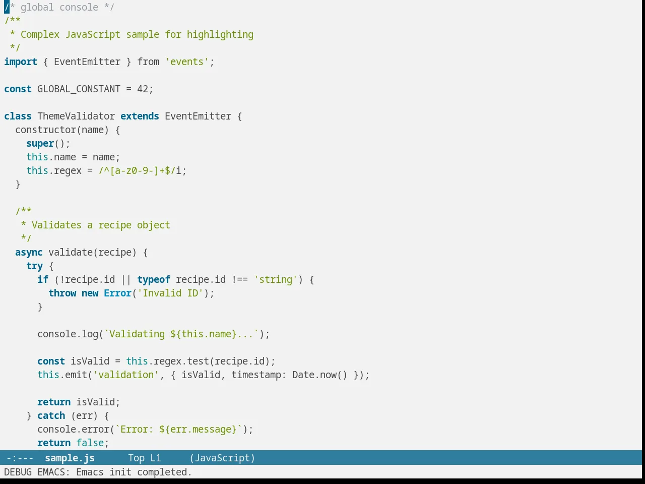 Cloud Theme in javascript-mode