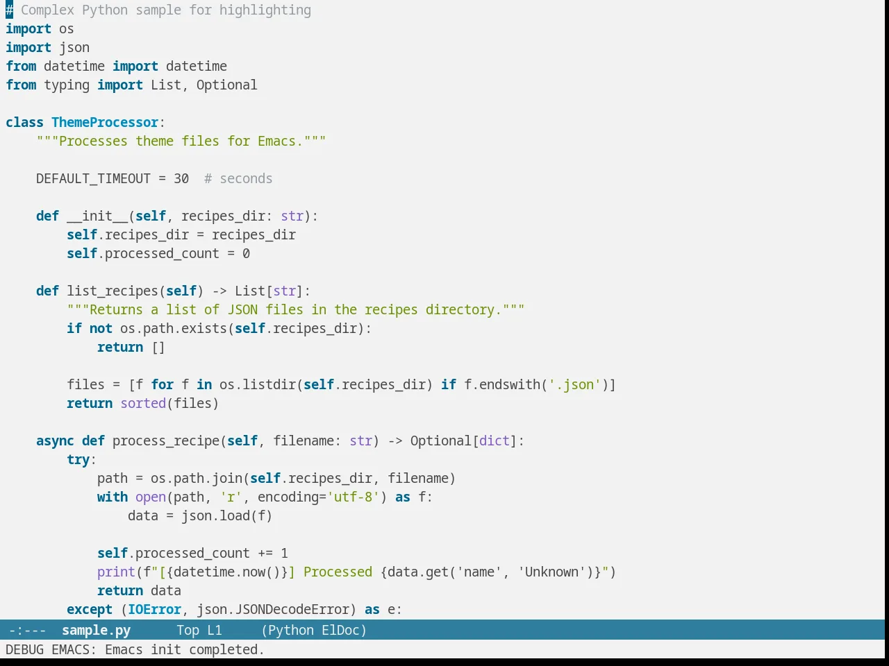 Cloud Theme in python-mode