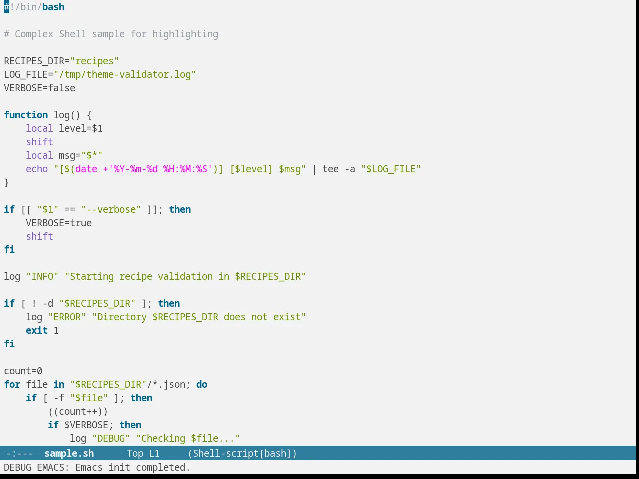 Cloud Theme in sh-mode
