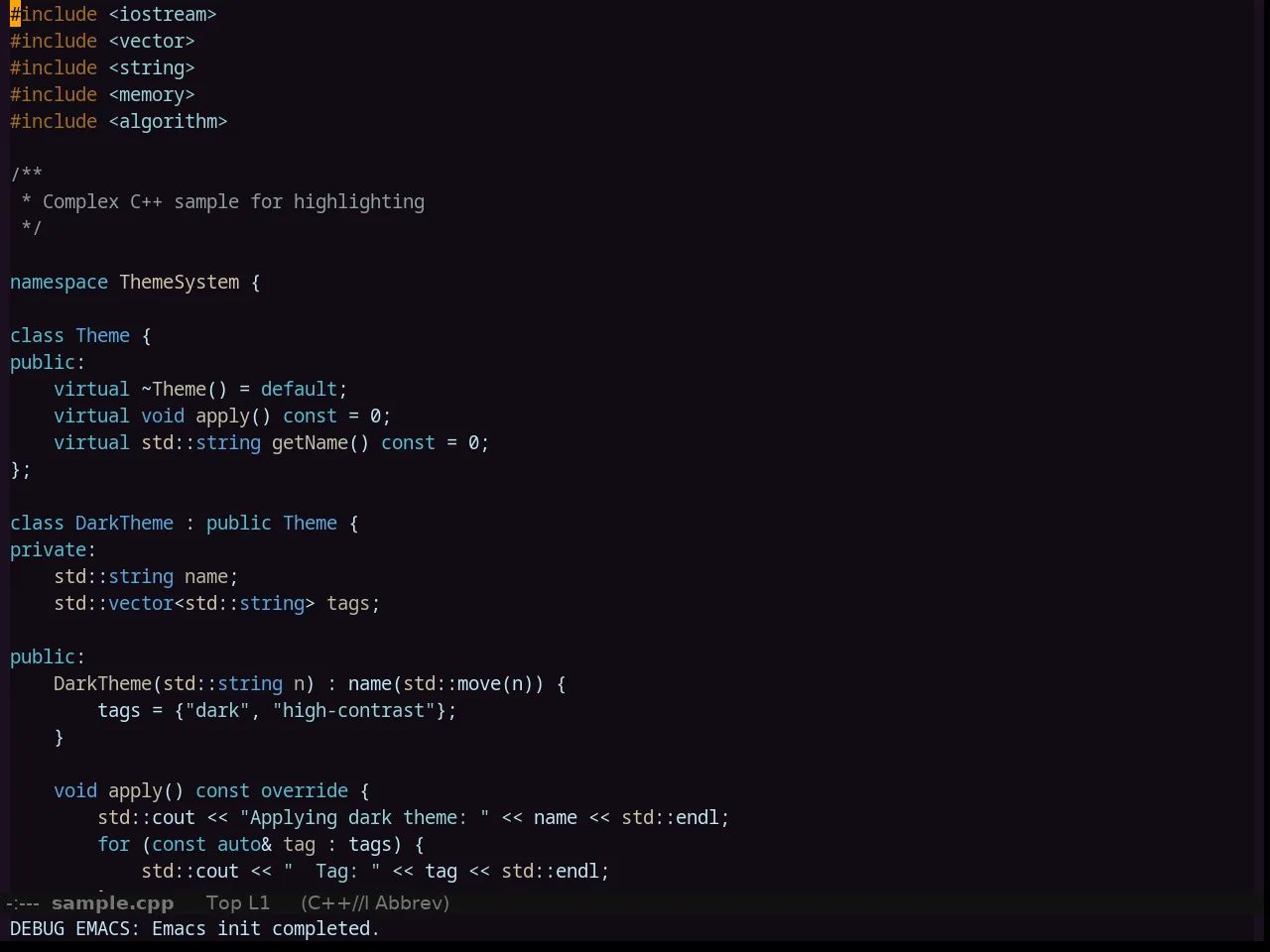 Clues Theme in c++-mode