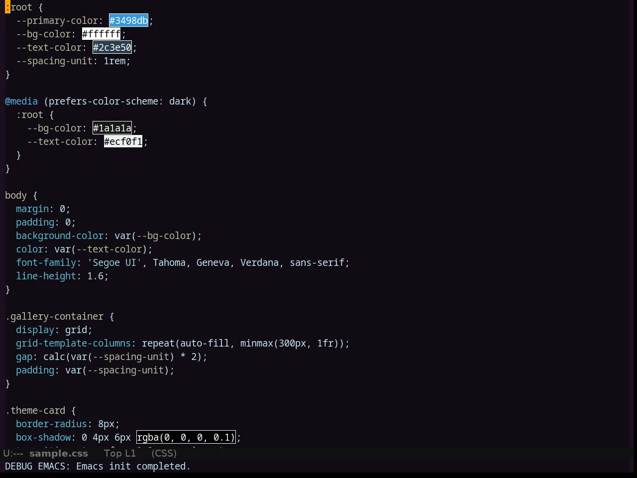 Clues Theme in css-mode
