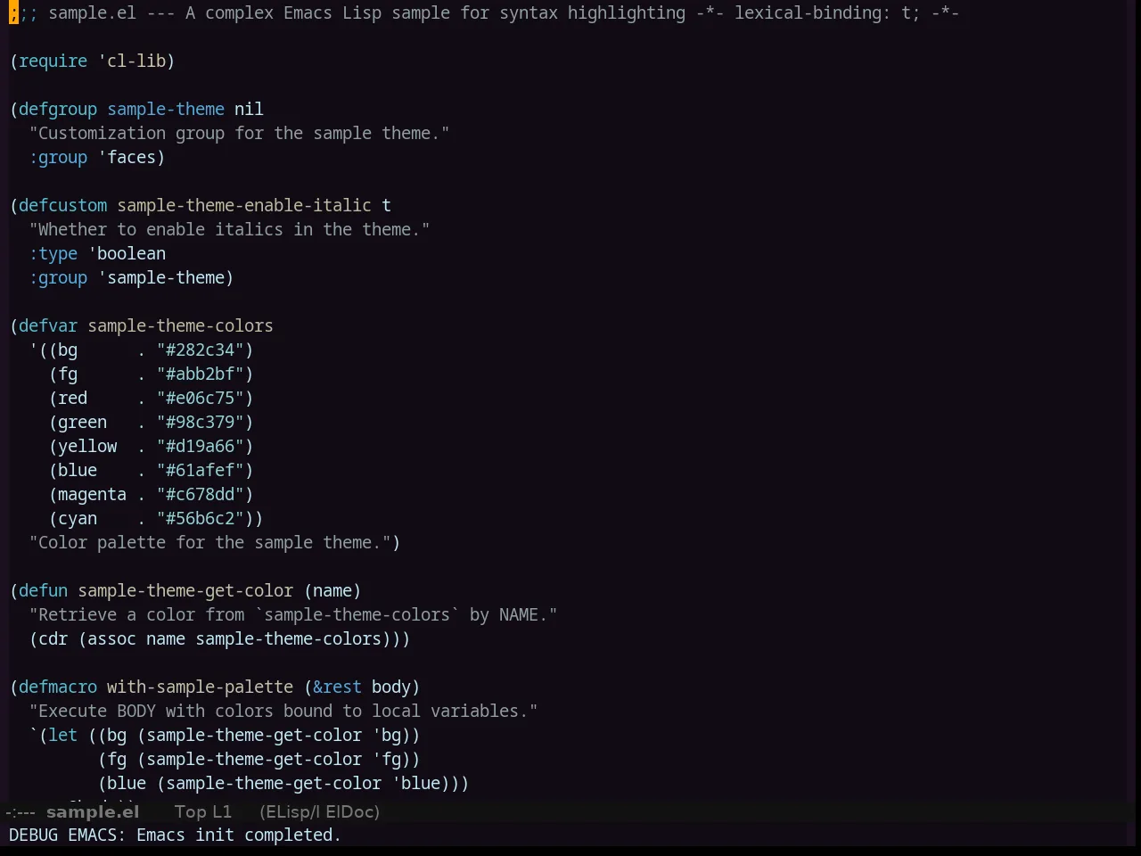 Clues Theme in emacs-lisp-mode