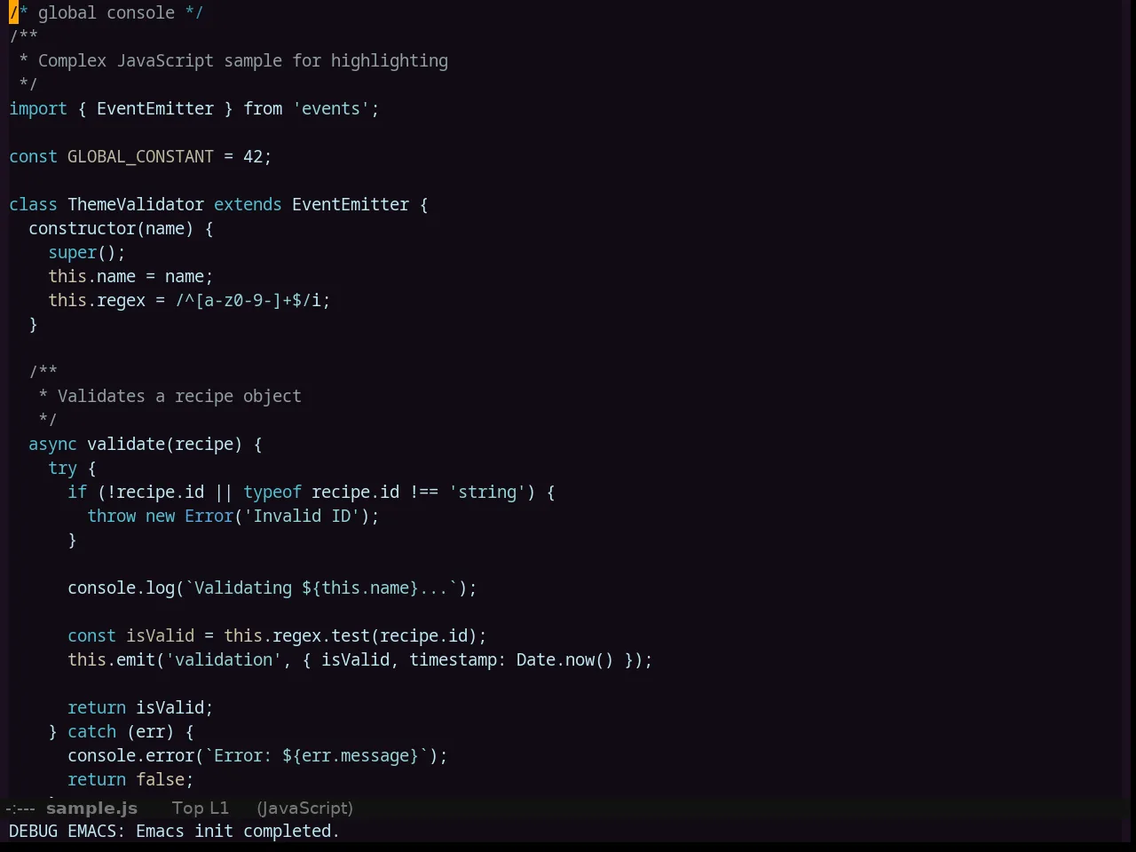 Clues Theme in javascript-mode