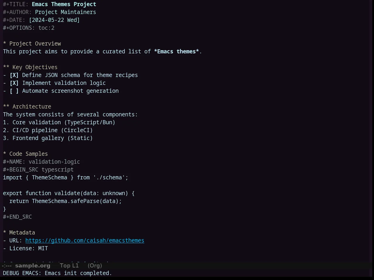 Clues Theme in org-mode