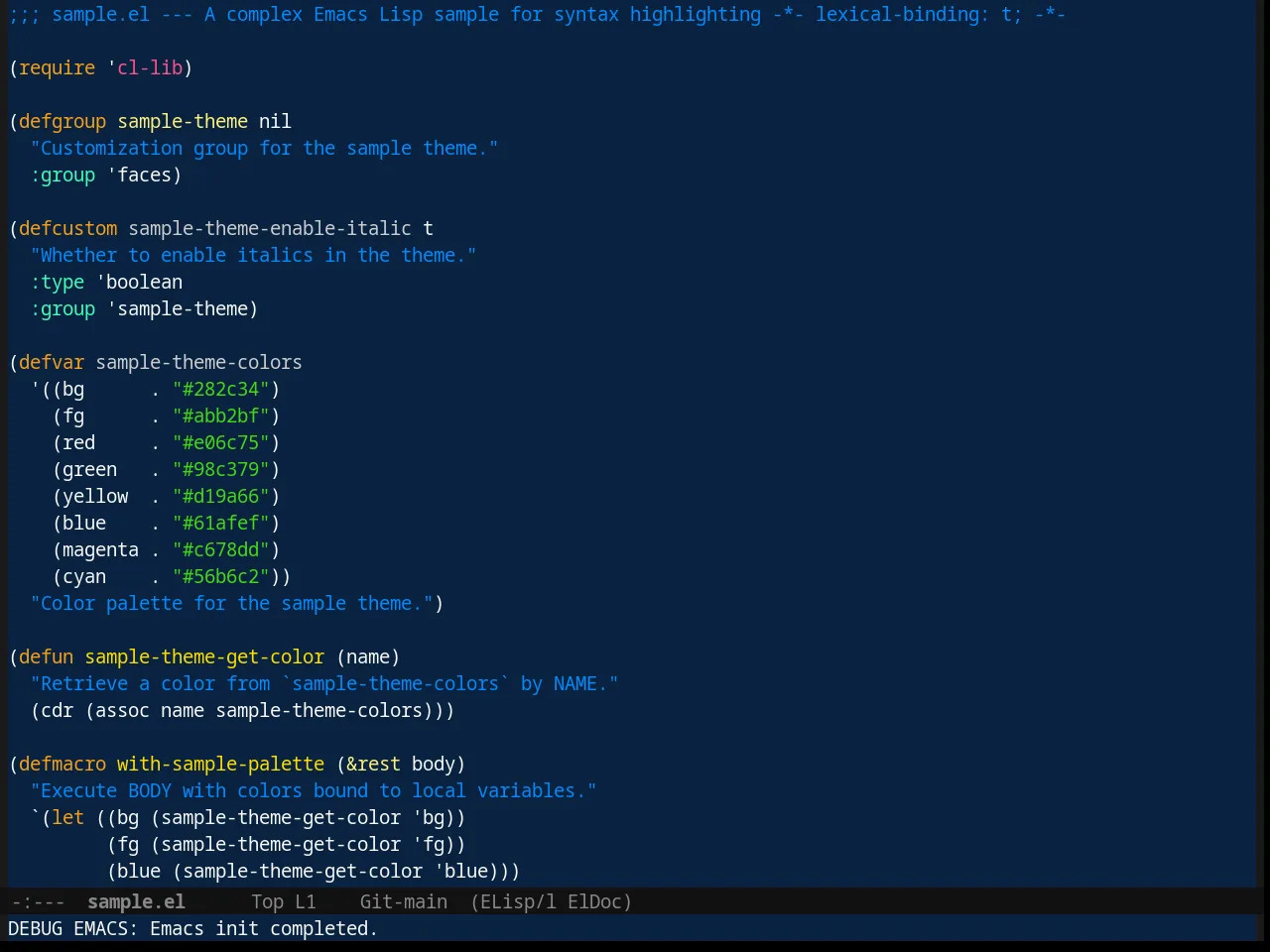 Cobalt Theme in emacs-lisp-mode