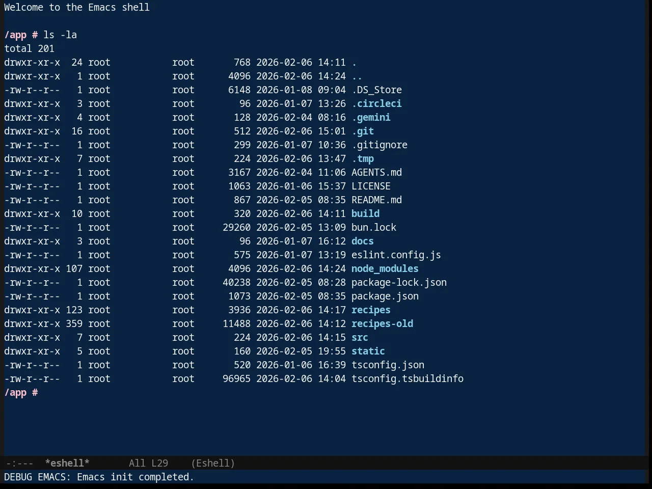Cobalt Theme in eshell