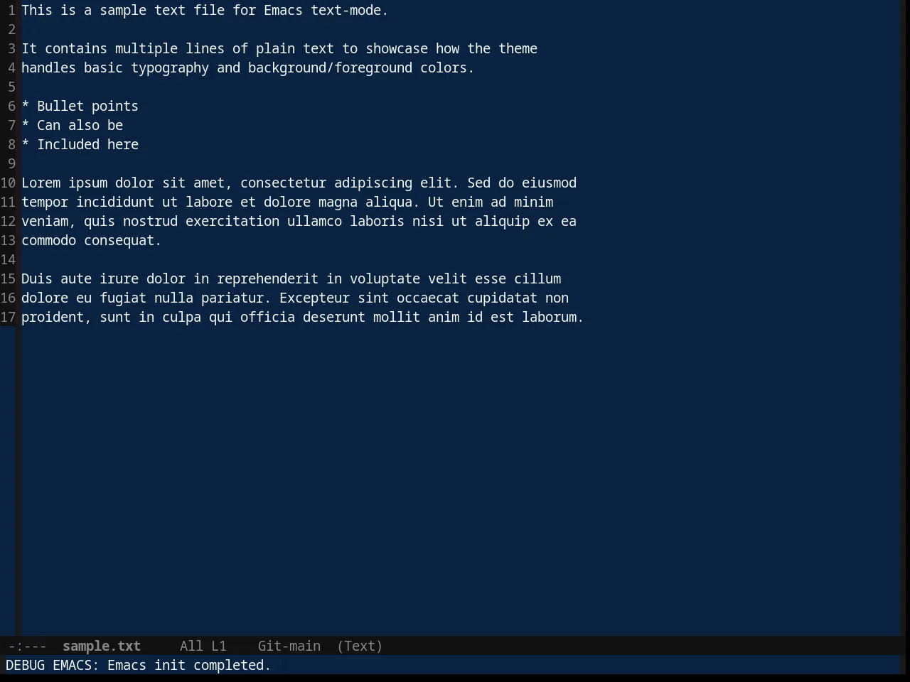 Cobalt Theme in text-mode