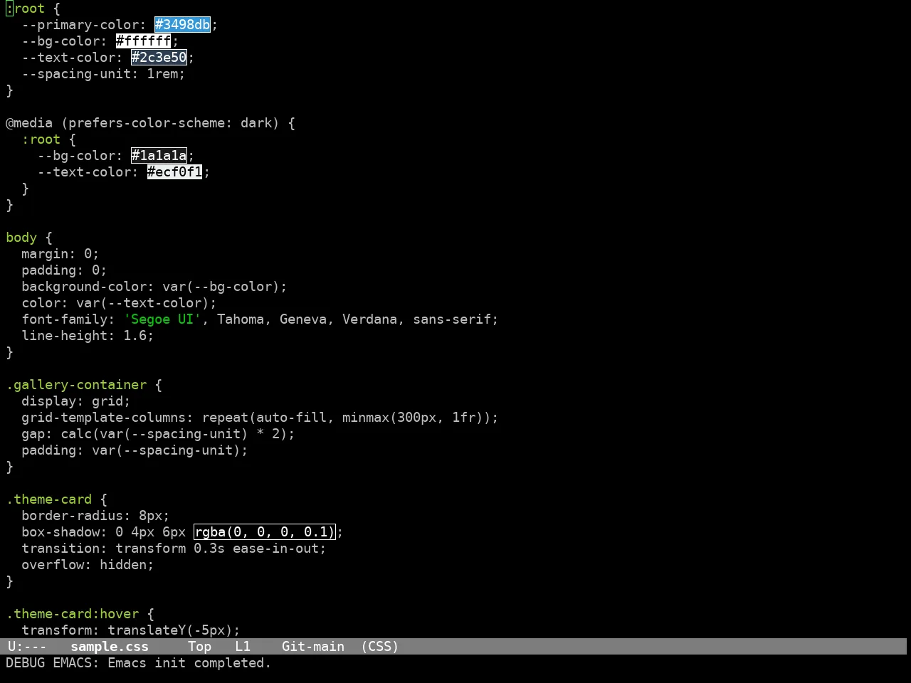 Codex Theme in css-mode
