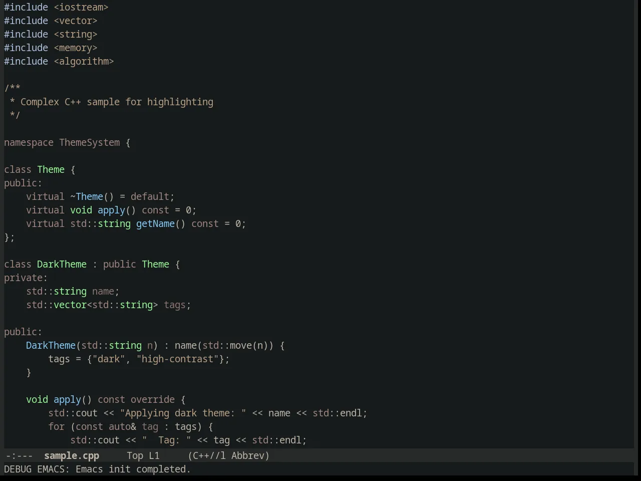 Colonoscopy Theme in c++-mode