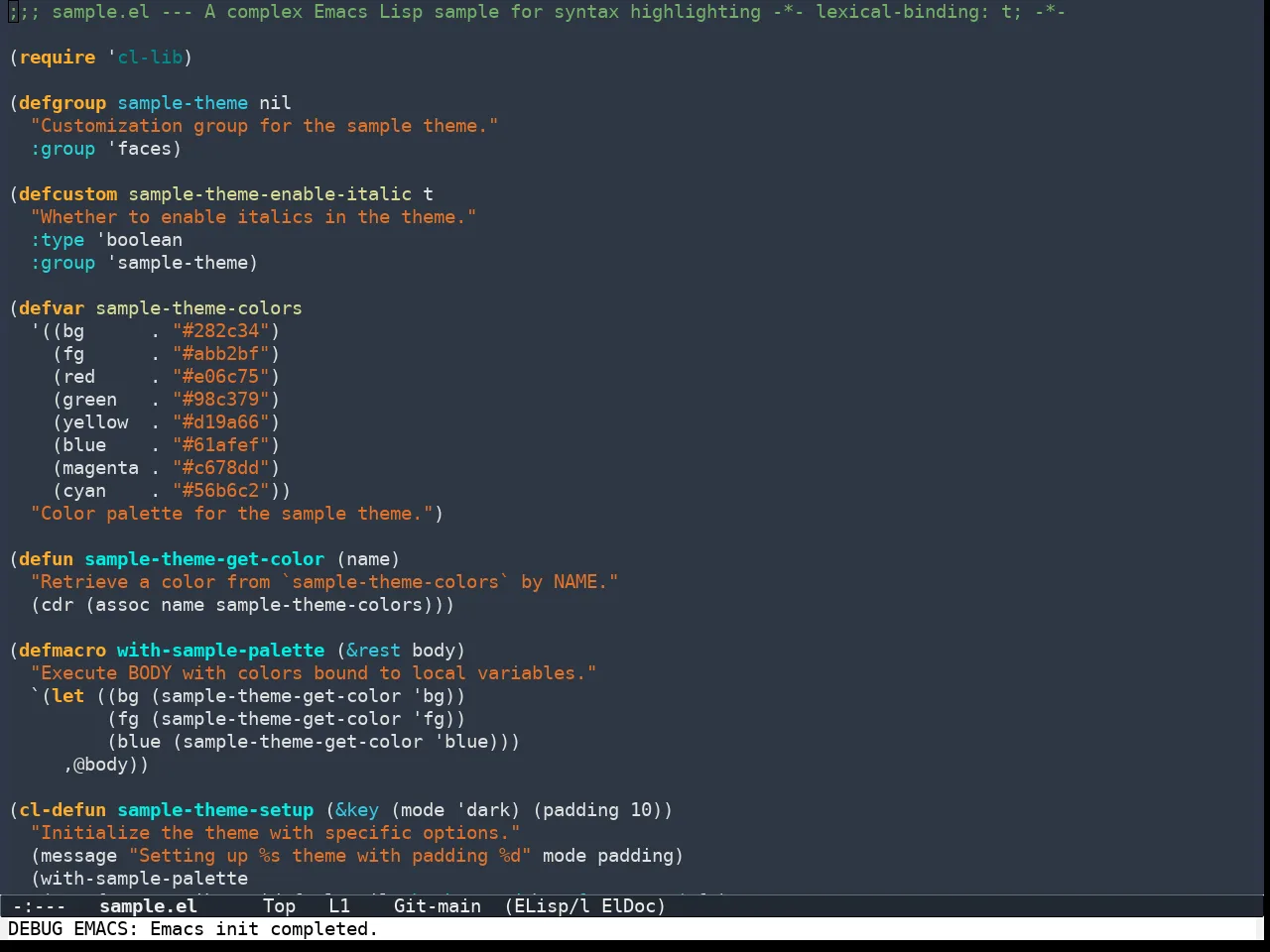 Color Theme Buffer Local in emacs-lisp-mode