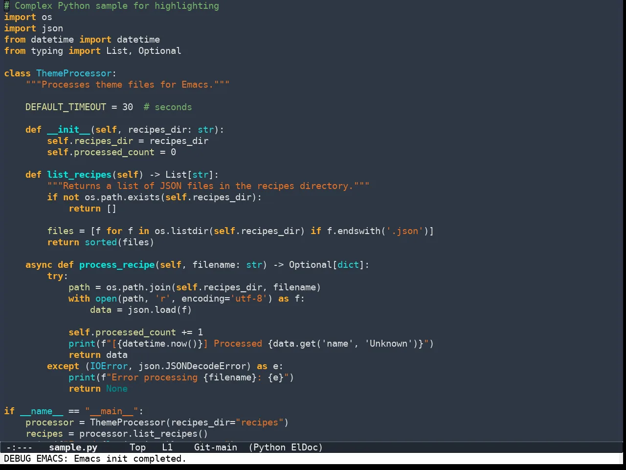Color Theme Buffer Local in python-mode