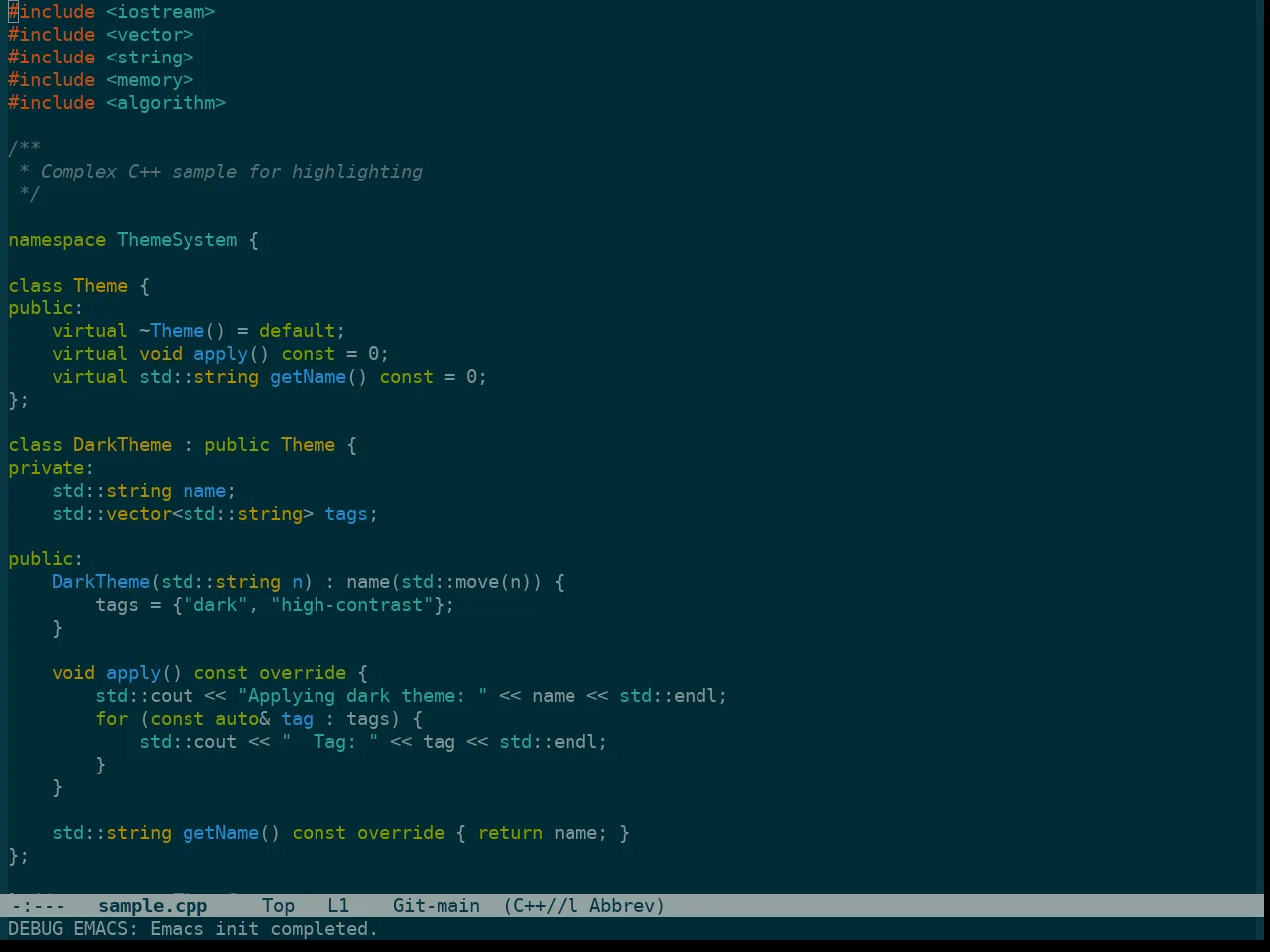 Color Theme Solarized in c++-mode