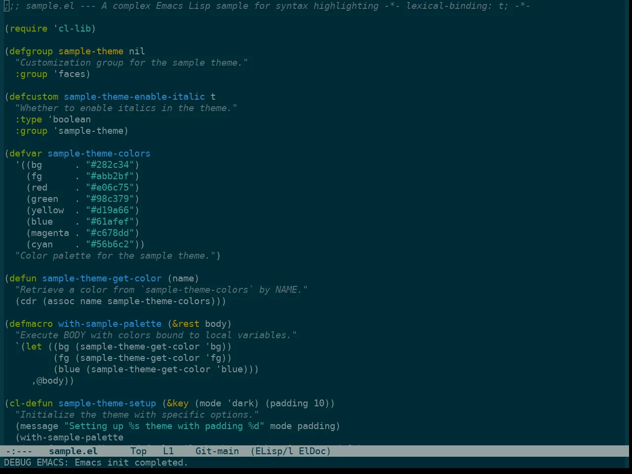 Color Theme Solarized in emacs-lisp-mode