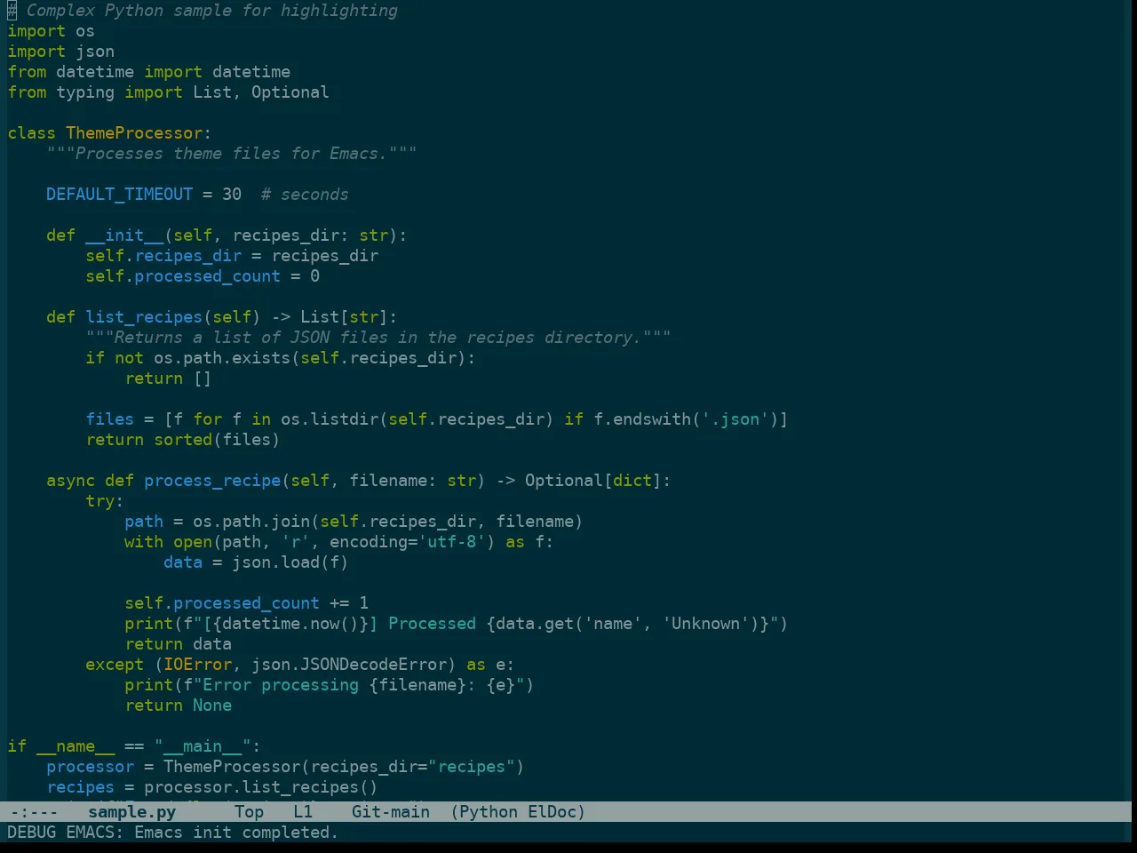 Color Theme Solarized in python-mode