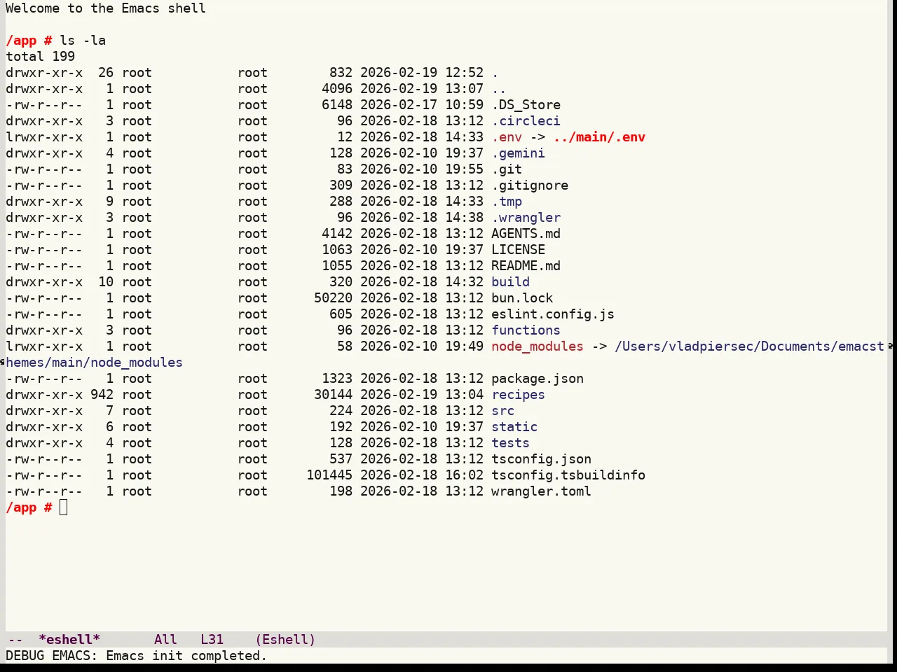Colorsarenice Light Theme in eshell