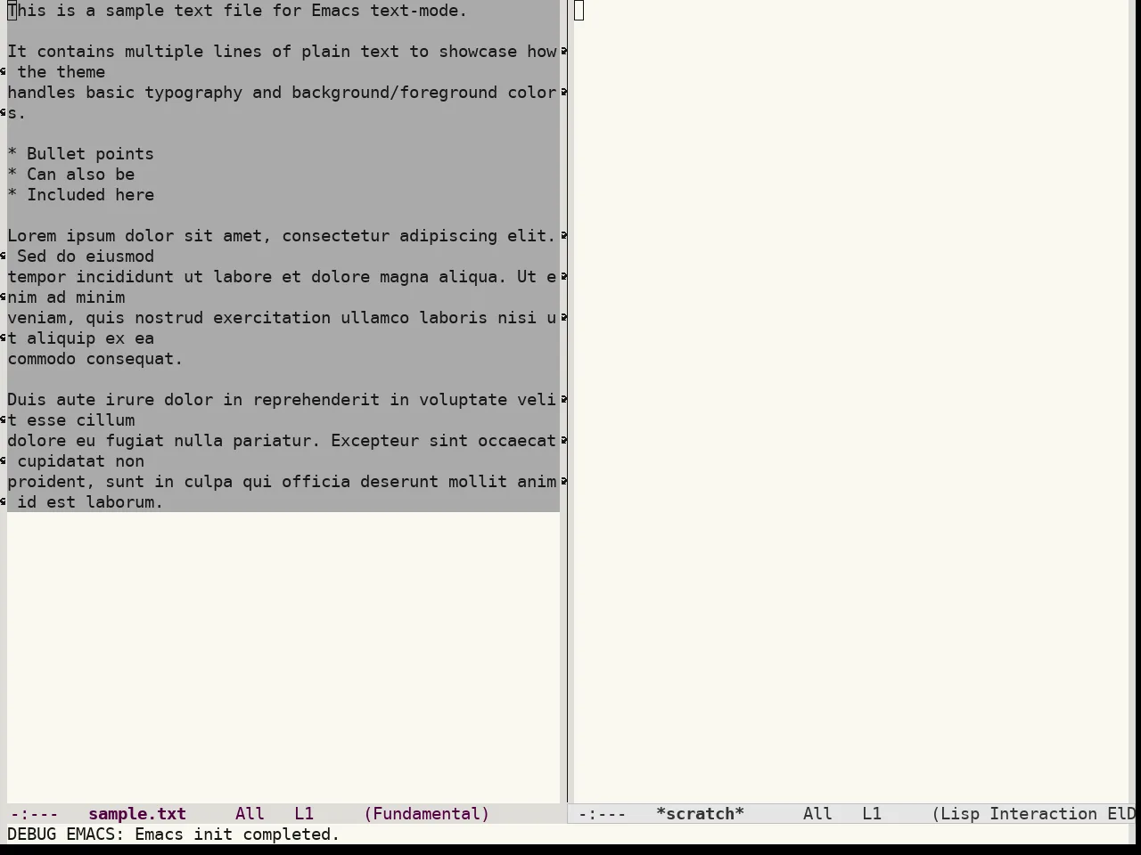 Colorsarenice Light Theme in fundamental-mode