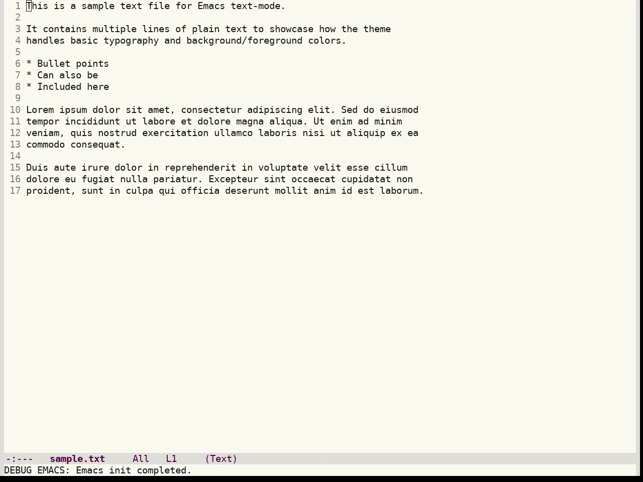 Colorsarenice Light Theme in text-mode