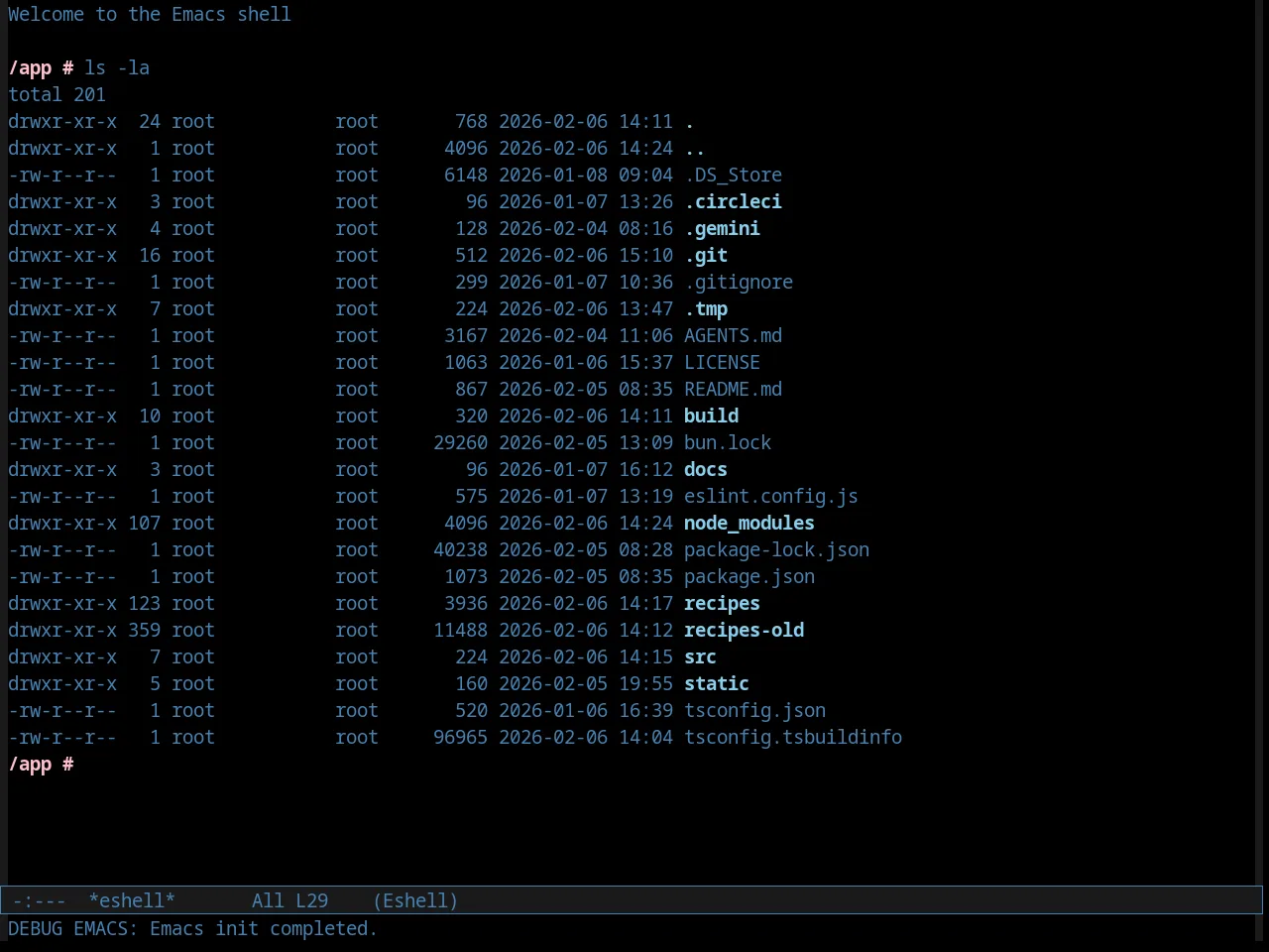 Comidia Theme in eshell