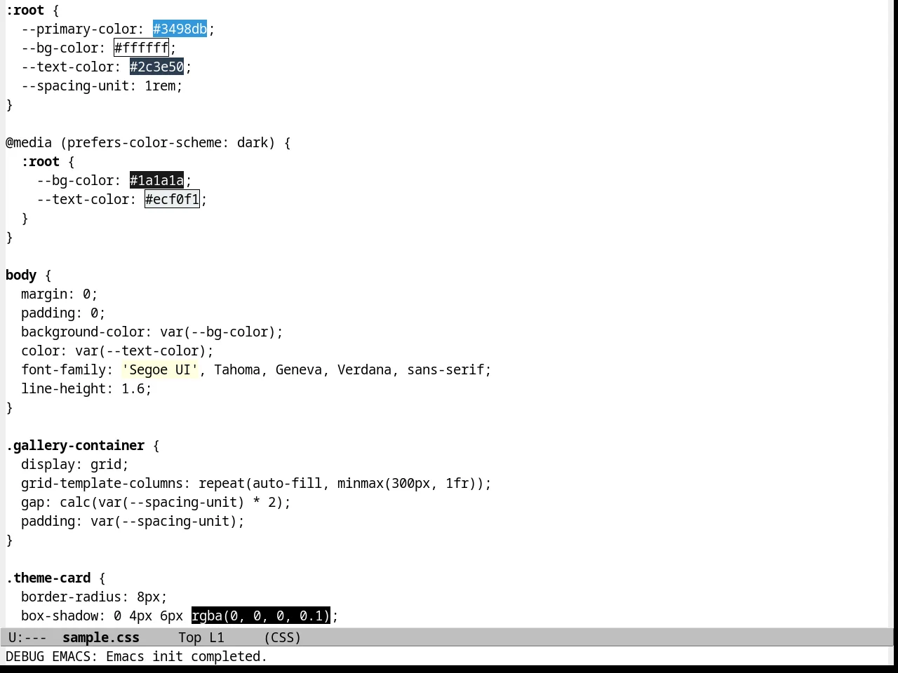 Commentary Theme in css-mode