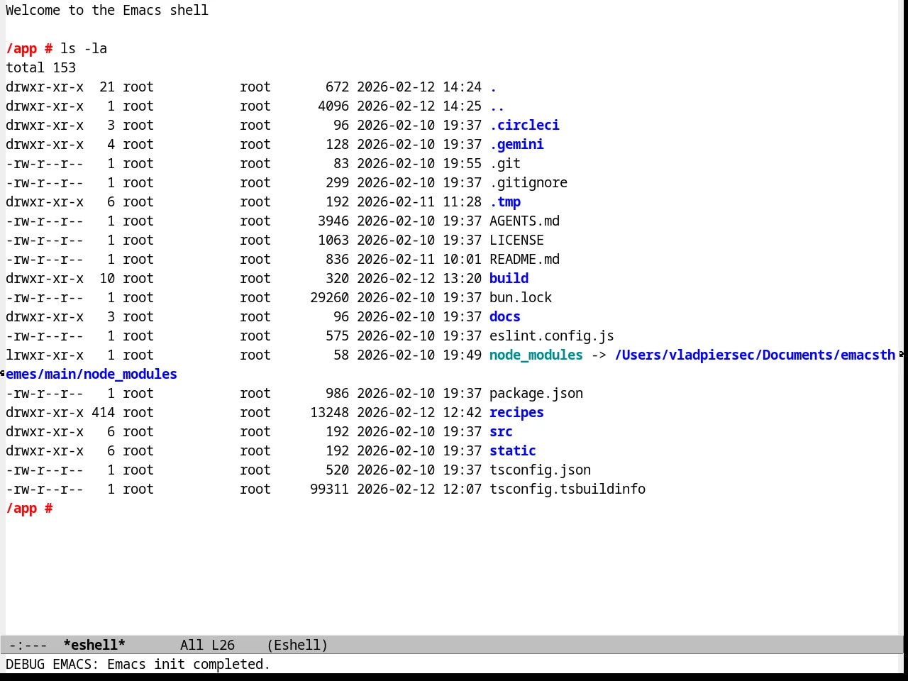 Commentary Theme in eshell