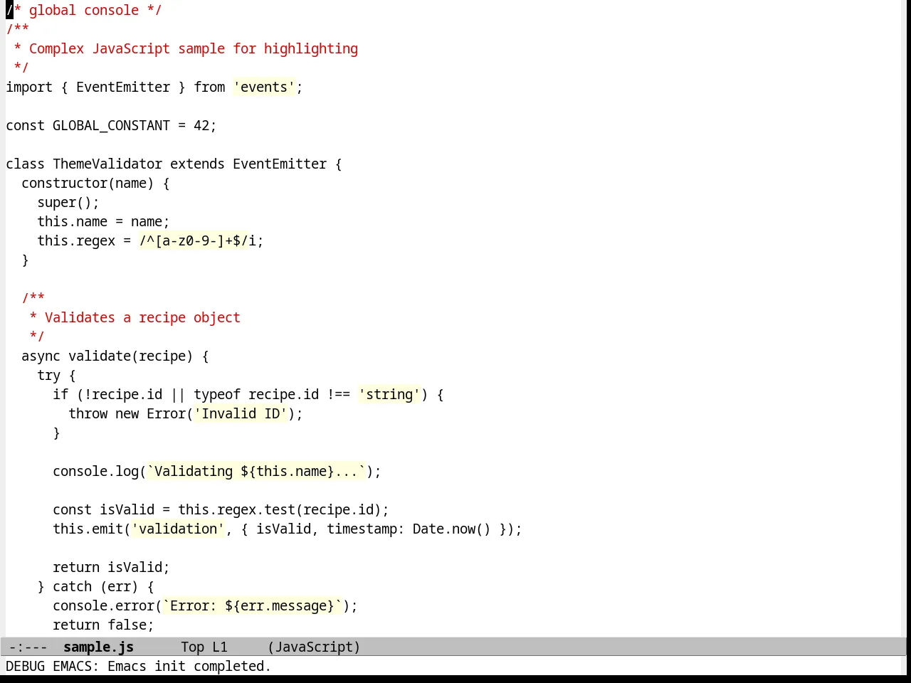 Commentary Theme in javascript-mode