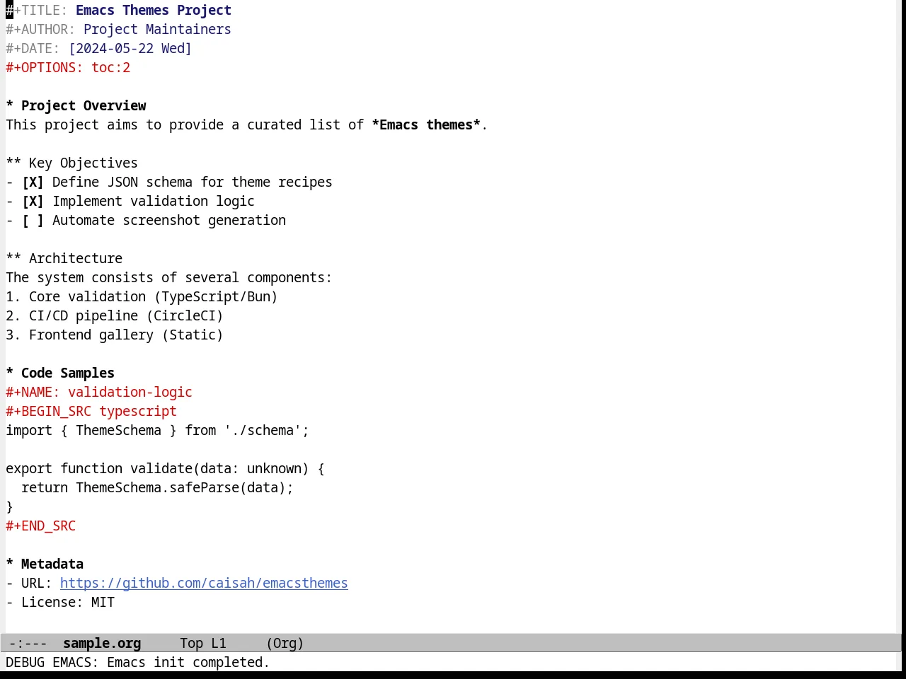 Commentary Theme in org-mode
