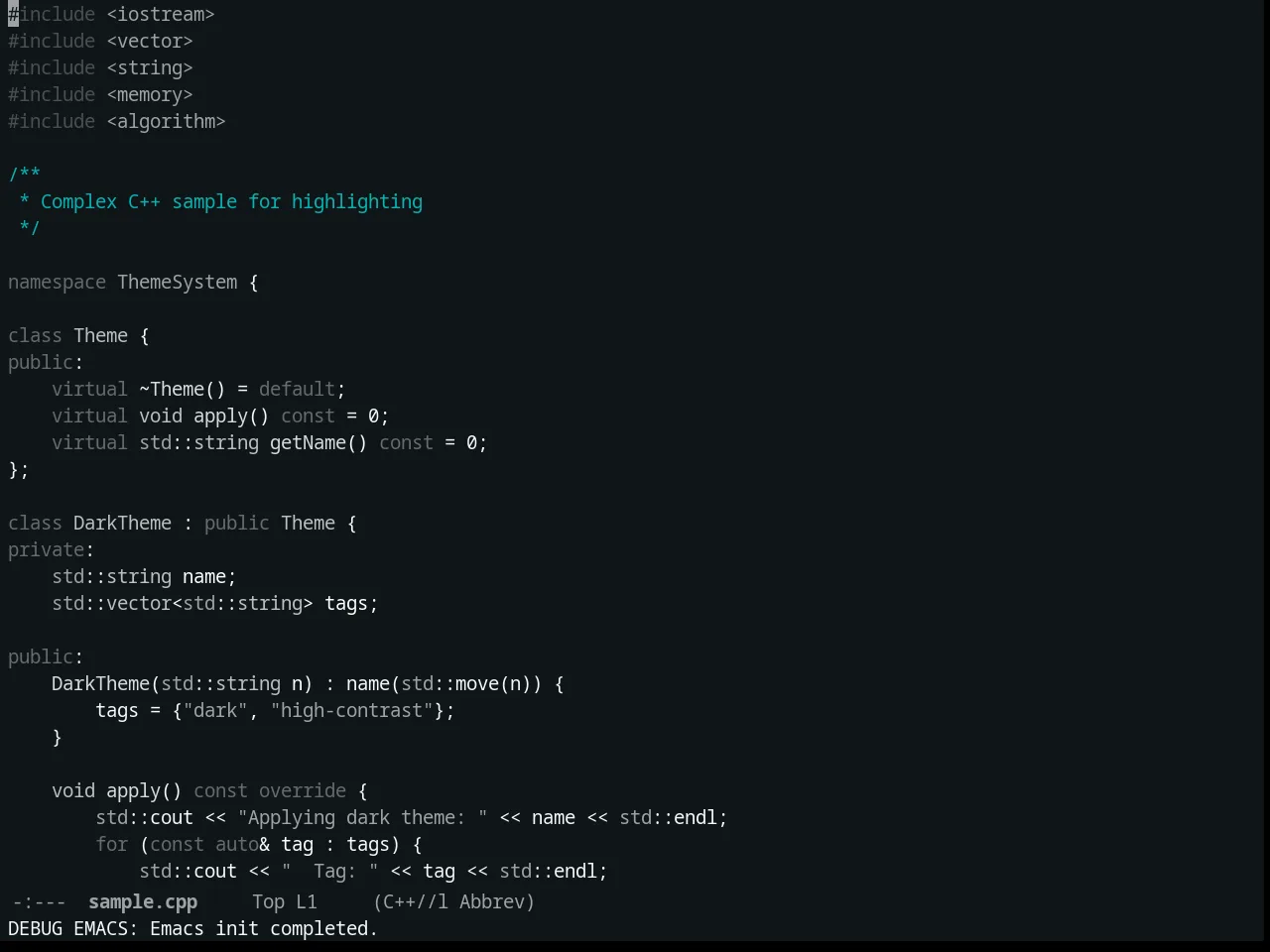 Constant Theme in c++-mode
