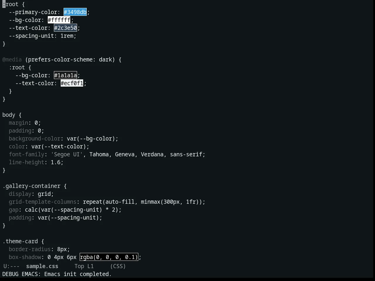 Constant Theme in css-mode
