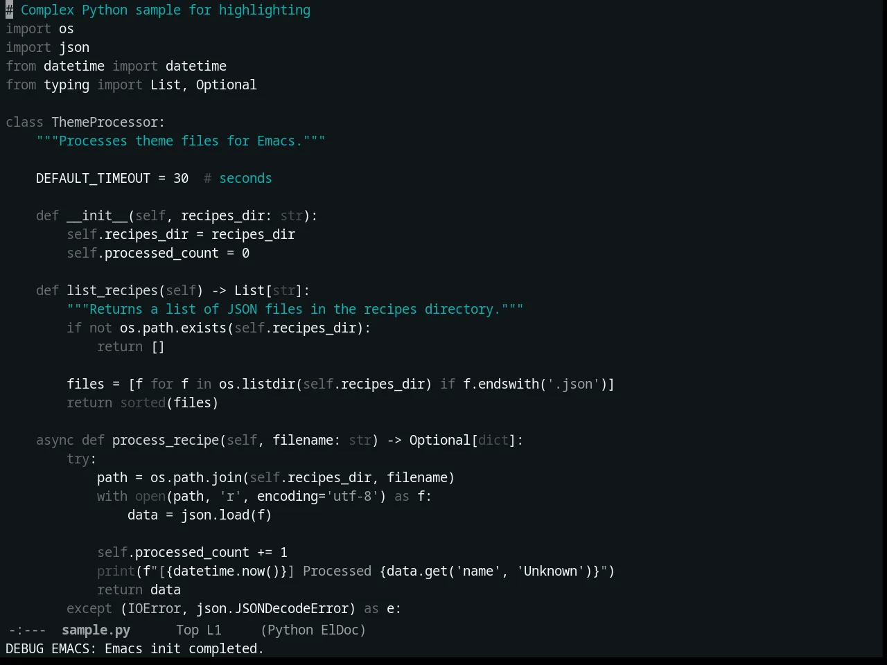 Constant Theme in python-mode