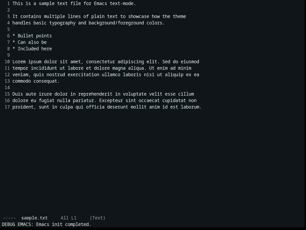 Constant Theme in text-mode