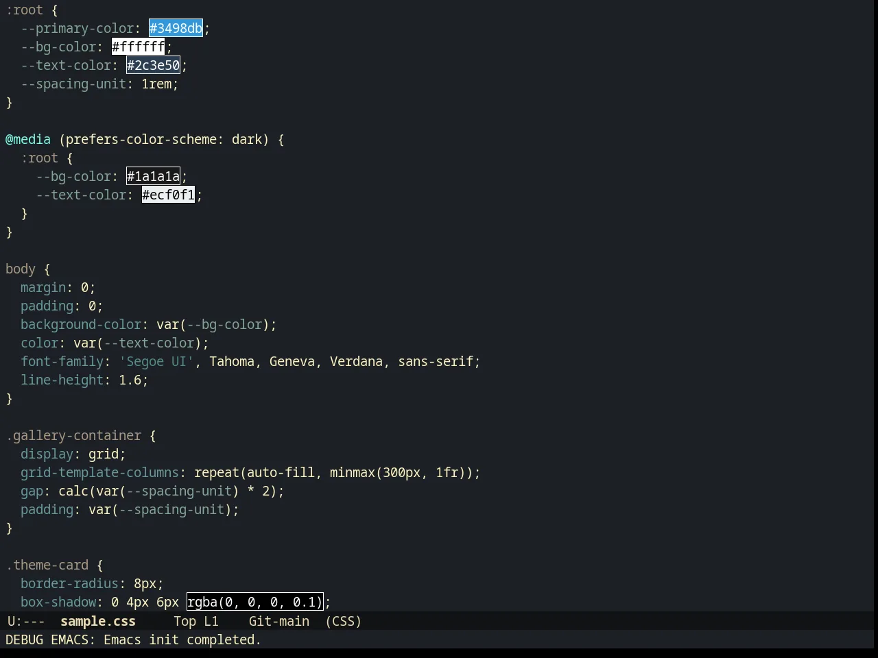 Creamsody Dark Theme in css-mode