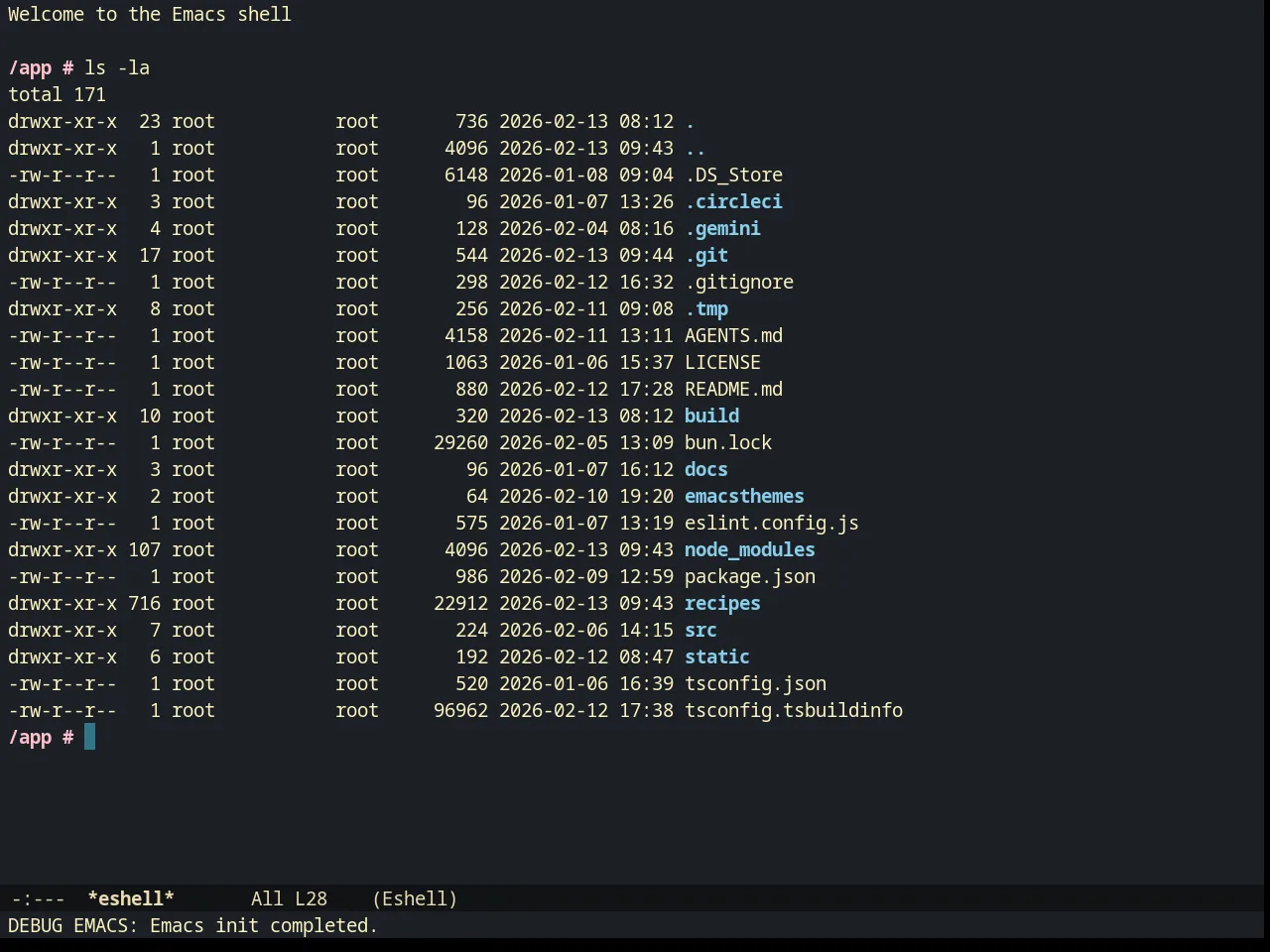Creamsody Dark Theme in eshell