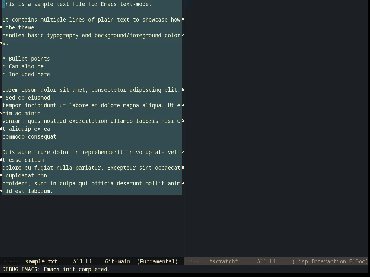 Creamsody Dark Theme in fundamental-mode