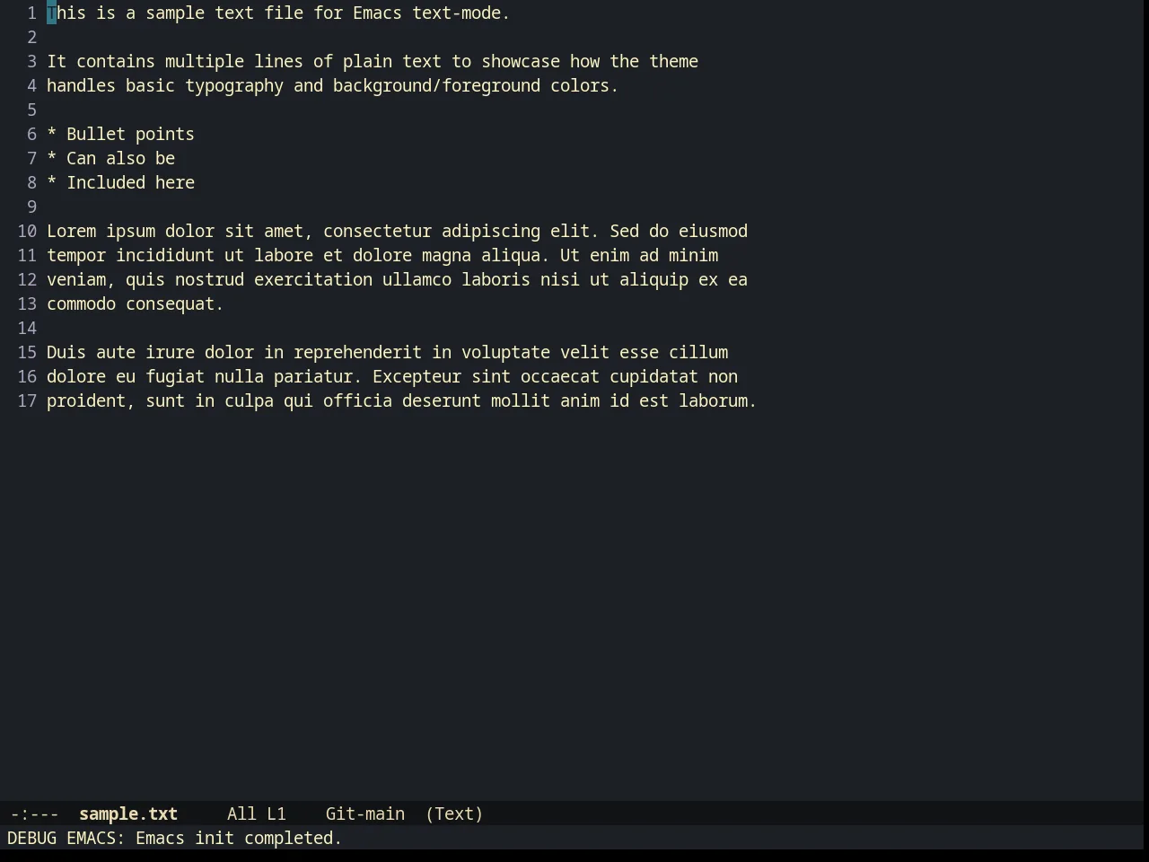 Creamsody Dark Theme in text-mode