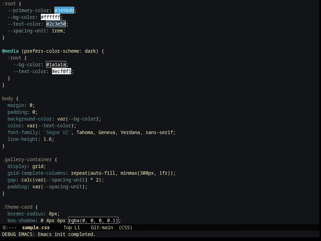 Creamsody Darker Theme in css-mode